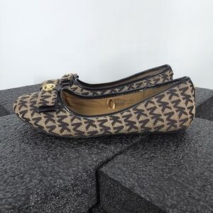 Michael Kors Bolina 2 MK Monogram Ballet Flats Youth 3 Tan Black Bow Shoes